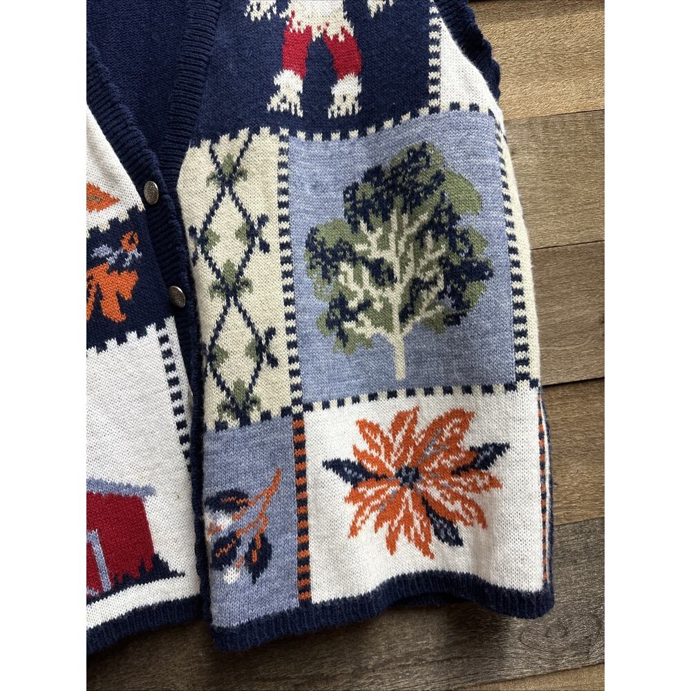 Vintage Southern Lady Thanksgiving Fall Halloween Sweater Vest Sz L - Picture 4 of 8